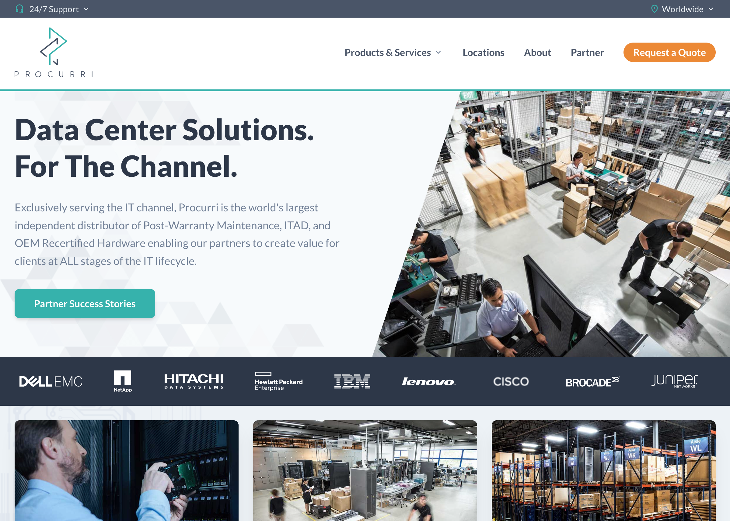 Procurri homepage